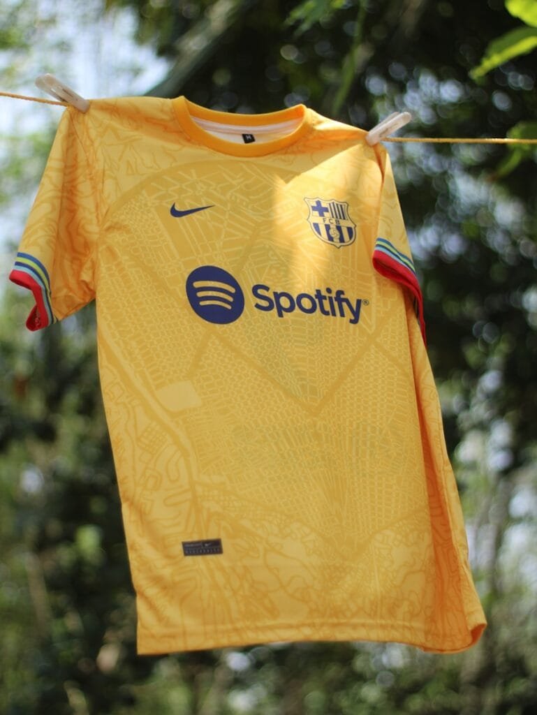 A football shirt with sponsor